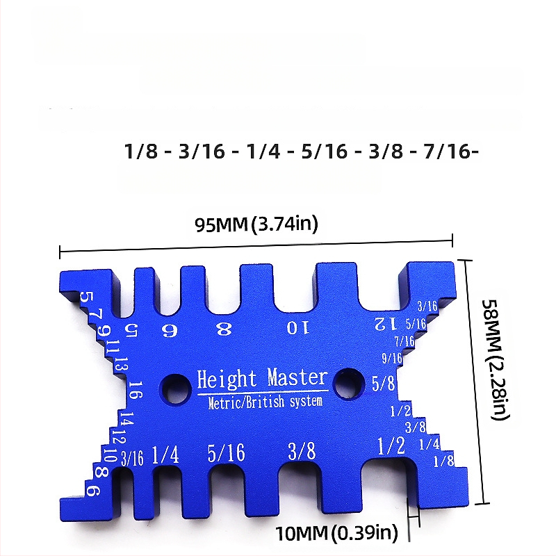 Tenon clamp gauge и измервател на височина за дървообработване – DIY инструмент с метрични и инчови скали, модел KSK-01, съвместим с машини за гравиране и настолен циркуляр