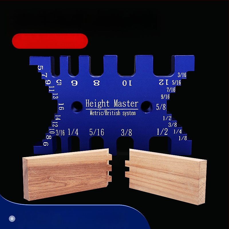 Tenon clamp gauge и измервател на височина за дървообработване – DIY инструмент с метрични и инчови скали, модел KSK-01, съвместим с машини за гравиране и настолен циркуляр