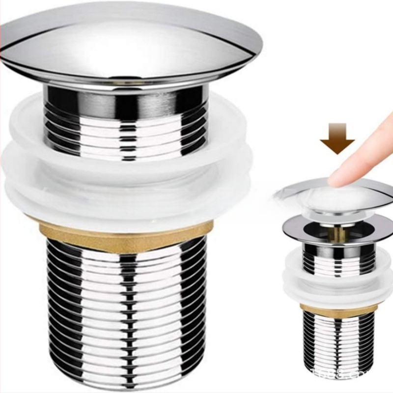 Νιπτήρας μπάνιου με υπερχείλιση και σιφόν, μοντέλο D-009, υλικό ανοξείδωτο ατσάλι και χαλκό, σχήμα γερμανικού στυλ