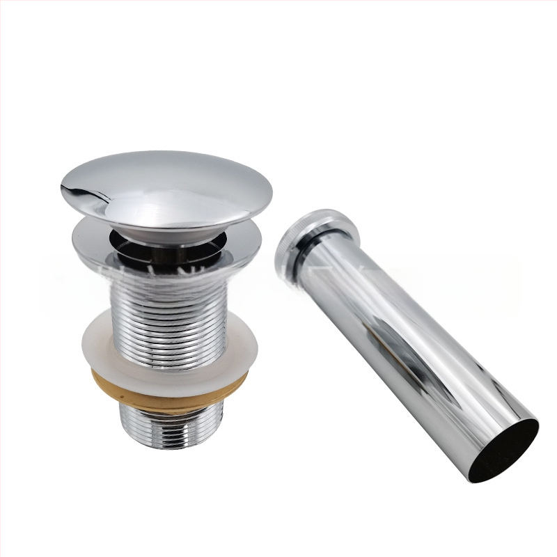 Νιπτήρας μπάνιου με υπερχείλιση και σιφόν, μοντέλο D-009, υλικό ανοξείδωτο ατσάλι και χαλκό, σχήμα γερμανικού στυλ