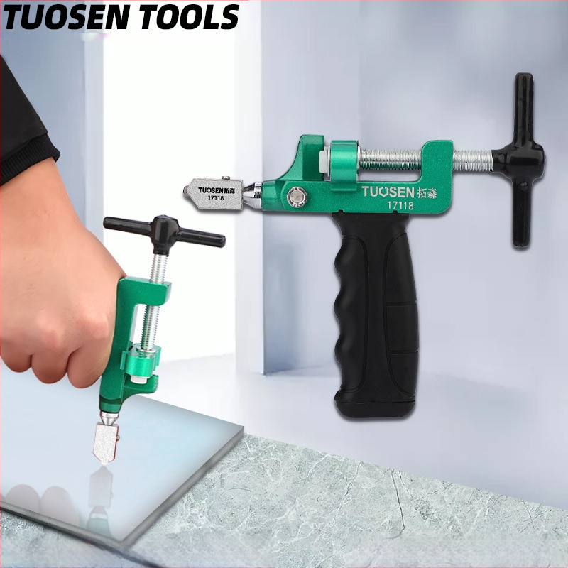 Topson ролерен нож за стъкло с двоен дизайн за откриване на граници – за рязане на стъкло и плочки, дебелина на рязане 3–10 мм