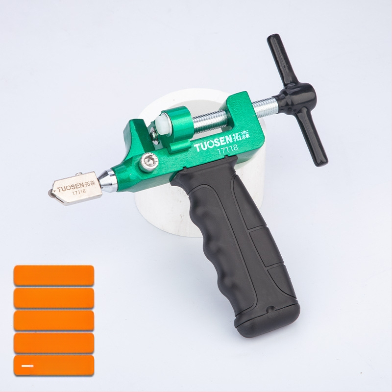 Topson ролерен нож за стъкло с двоен дизайн за откриване на граници – за рязане на стъкло и плочки, дебелина на рязане 3–10 мм