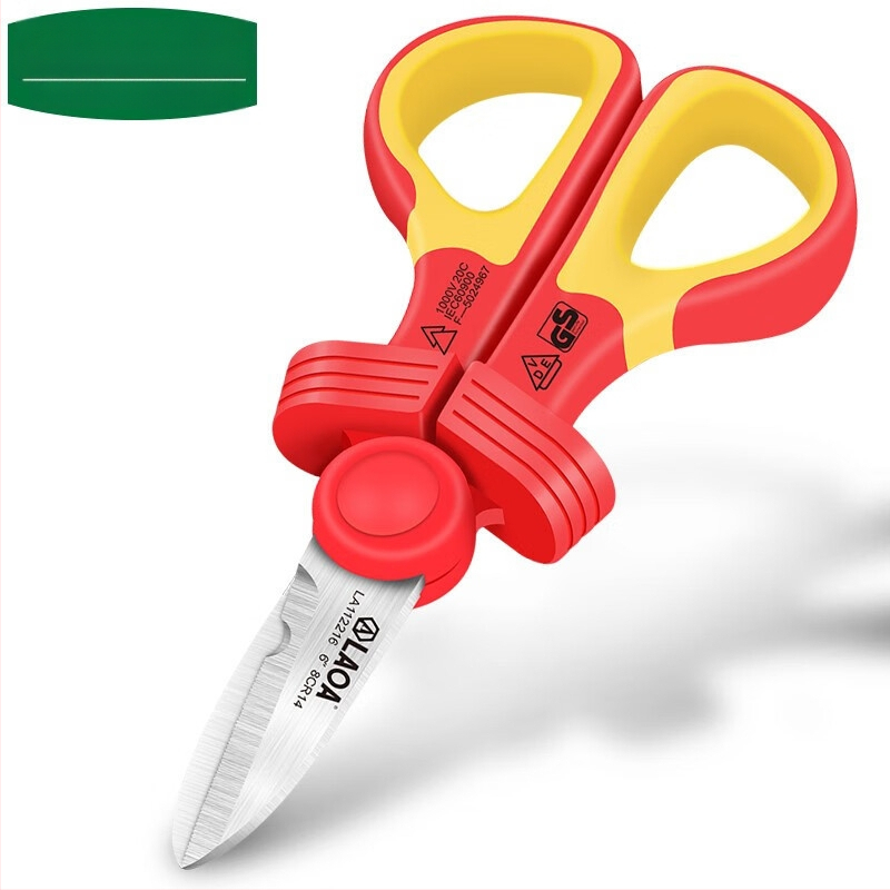 Old A Tool Izoliuotos elektros žirklės su VDE izoliacija, namų naudojimui, daugiafunkcinės kabelių kanalų žirklės, modelis LA112216