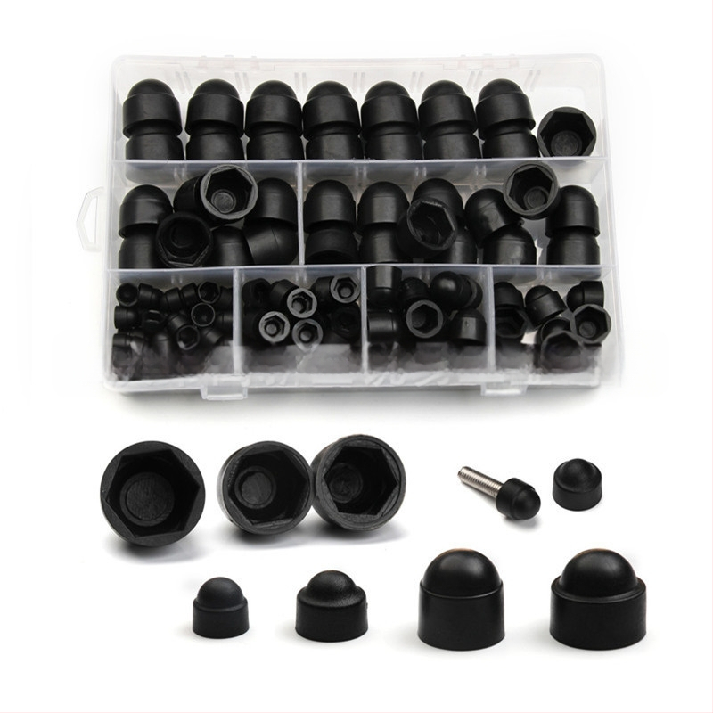 Plastikiniai šešiakampiai veržlių dangteliai, 145 vnt., GB6170-86 standarto, Klasė A