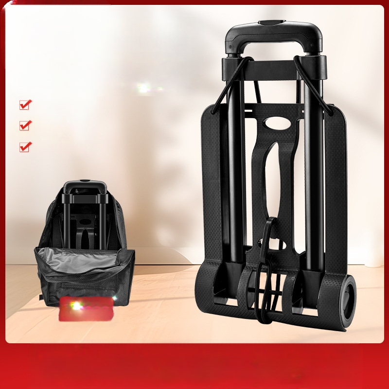 Αναδιπλούμενο δίτροχο καρότσι μεταφοράς (χειριστήριο έλξης, φορητό, χωρητικότητα 35 kg, πλαστική κατασκευή)