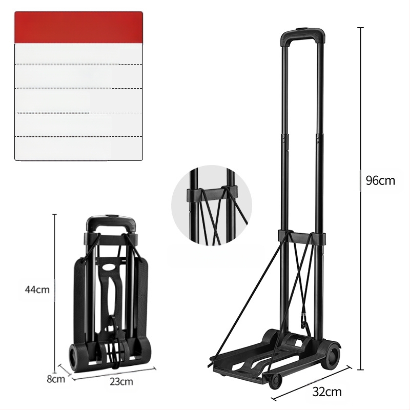 Αναδιπλούμενο δίτροχο καρότσι μεταφοράς (χειριστήριο έλξης, φορητό, χωρητικότητα 35 kg, πλαστική κατασκευή)