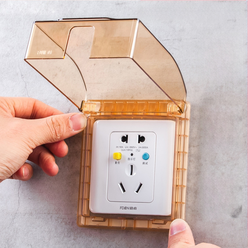 Πρίζα τύπου 86 με αδιάβροχο κάλυμμα για κουτί διακόπτη μπάνιου (με αυτοκόλλητη στερέωση, προστασία από πιτσιλίσματα, αυξημένο ύψος)