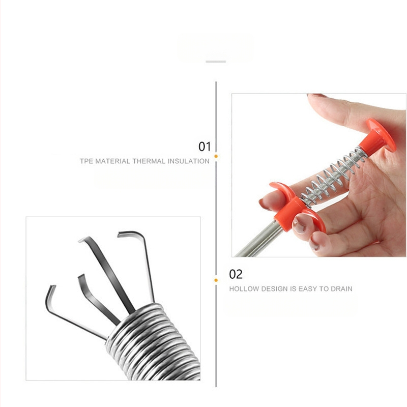 Toaleto kanalizacijos valymo lazda su keturių nagų galvute, plieninis viela, Yirunya ženklas, pakuotė 250 (Prekės ženklas: Yirunya; Medžiaga: plieninė viela; Pakuotė: 250)