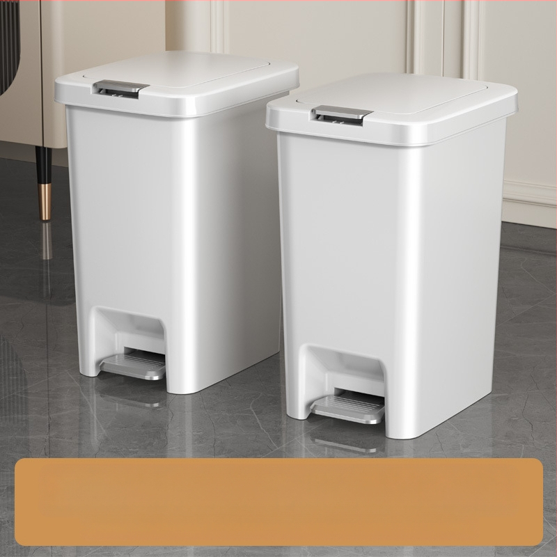 Kanta za smeće s poklopcem, otvaranje pedalom, dugi cilindrični oblik, plastika, 10 L