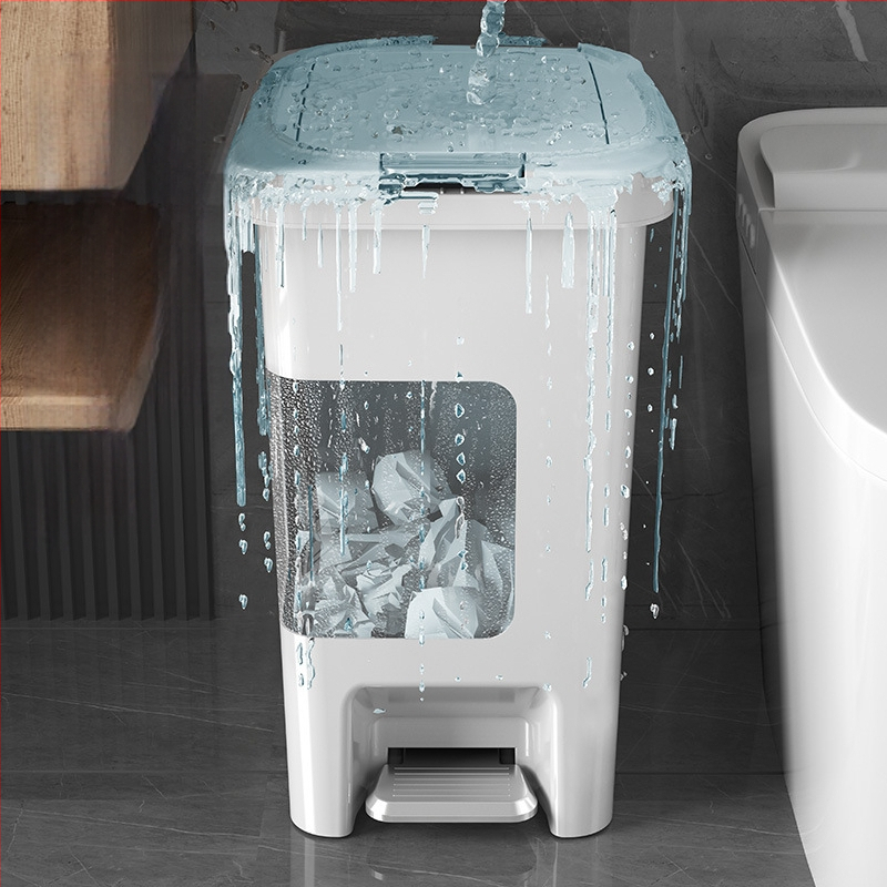 Kanta za smeće s poklopcem, otvaranje pedalom, dugi cilindrični oblik, plastika, 10 L