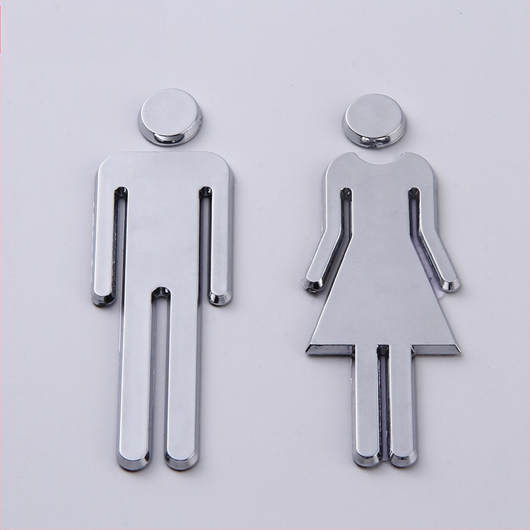 3D πινακίδες τουαλέτας για άνδρες και γυναίκες – ABS πλαστικό με ηλεκτροπλατιωμένο φινίρισμα, προσαρμοζόμενη σήμανση επίπλων