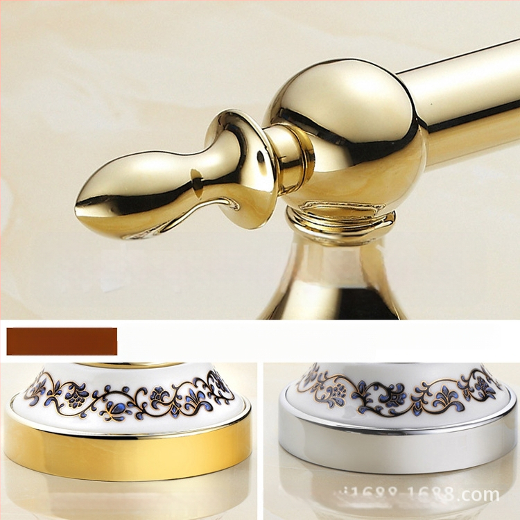 Drabužių kabykla su dvigubu kabliu, porcelianas ir cinko lydinys, auksu padengta, 290 g, Naujasis kinų stilius