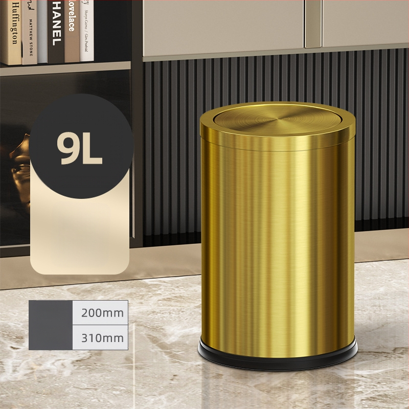 Koš za smeće od nehrđajućeg čelika, 9L, cilindričnog oblika, kućna upotreba, marka Puting