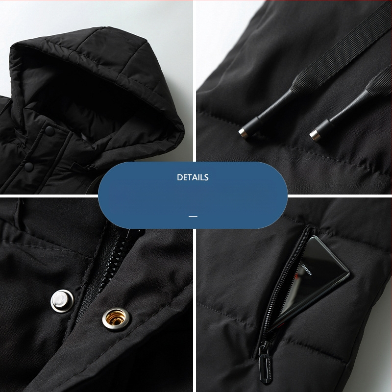 Γιλέκο από βαμβάκι με ψηλό γιακά, κλείσιμο με φερμουάρ, με στενή γραμμή, για τον χειμώνα, πολυεστερική επένδυση.