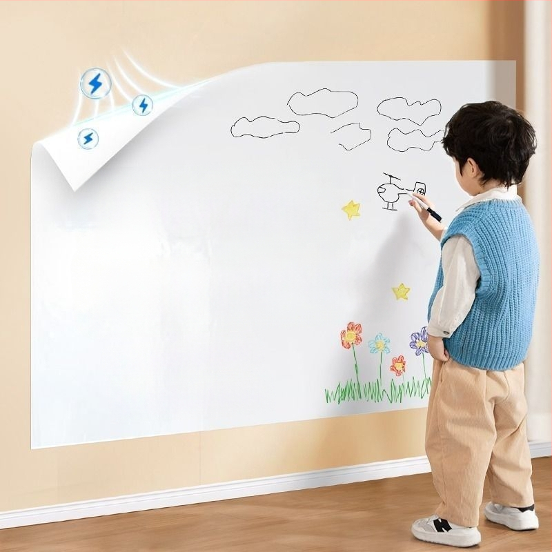 Dviejų pusių baltos lentos lipdukas ant sienos su nuimama elektrostatine prisirišimo, rėmas PP, skydelis PP (Specifikacijos: 1)