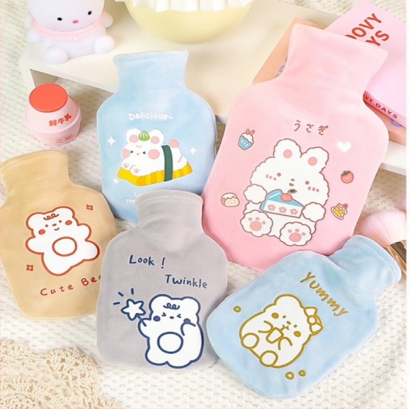 Ηλεκτρική γούνινη θερμαντική σακούλα με καρτούν εκτύπωση και λογότυπο με καυτό τύπωμα; εκτύπωση καυτής σχεδίασης; κατάλληλη για ρούχα.