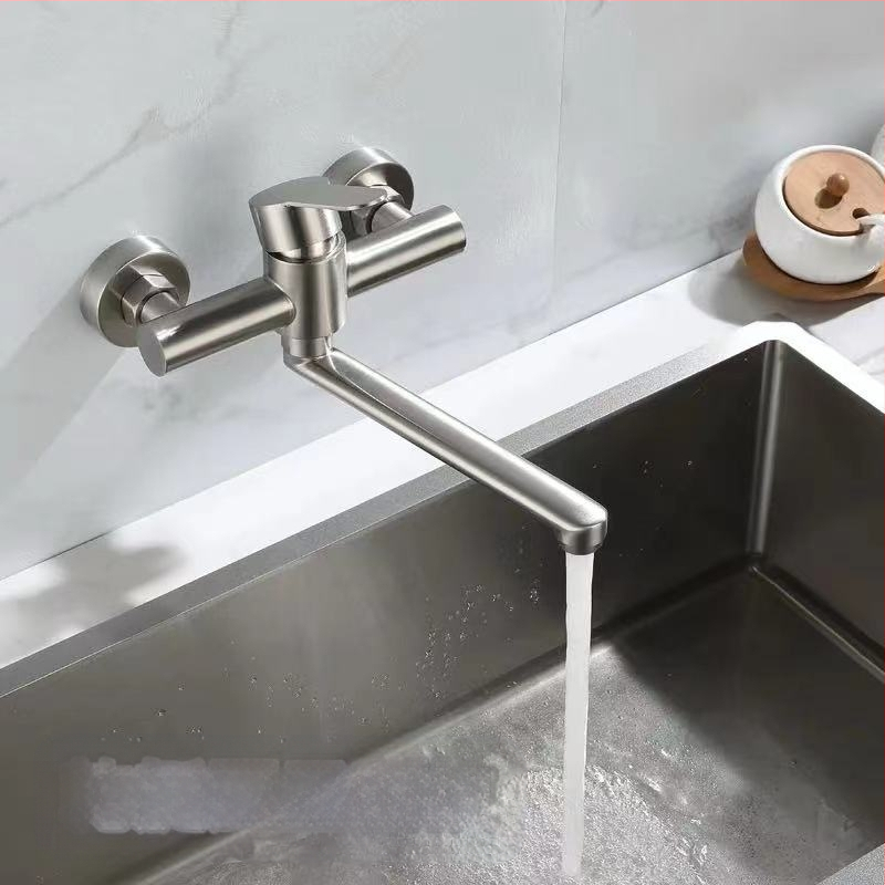 Nerūdijančio plieno virtuvės maišytuvo su paslėpta montavimu, pasukamas karštas/šaltas, keramikinis vožtuvas, modelis G5275, šlifuotas paviršius