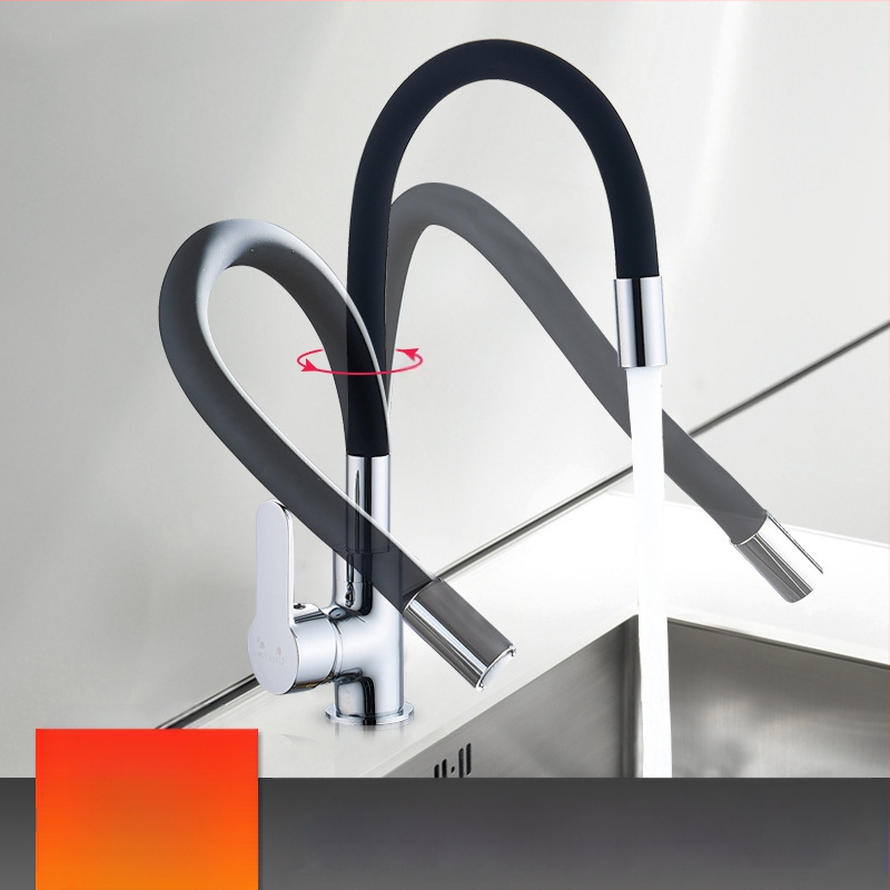 Virtuvės maišytuvo su variniu korpusu, keraminė kasetė, montavimas sėdynės tipu, dviguba konstrukcija