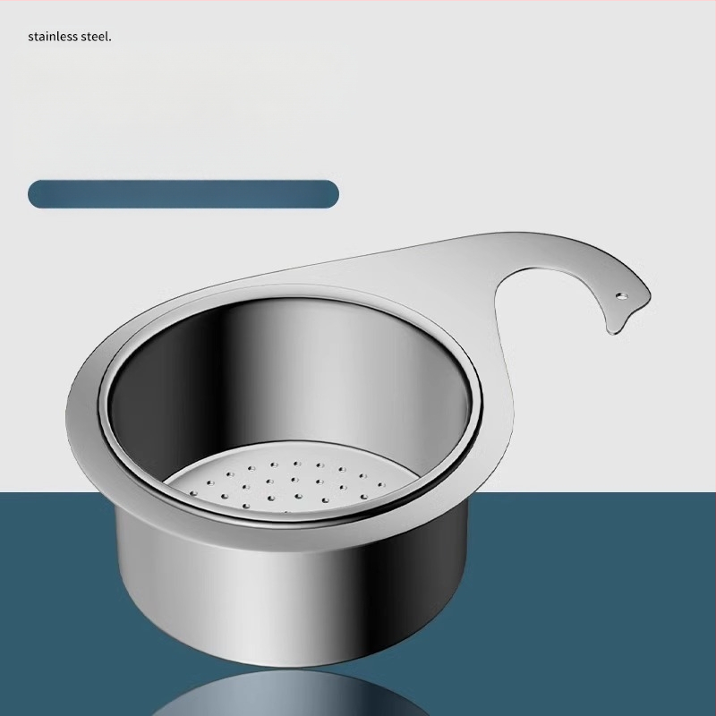 Nerūdijančio plieno pakabinamas nosusdinimo indas virtuvės plautuvei, su sausai–drėgniam atskyrimui ir daržovių plovimo filtrui