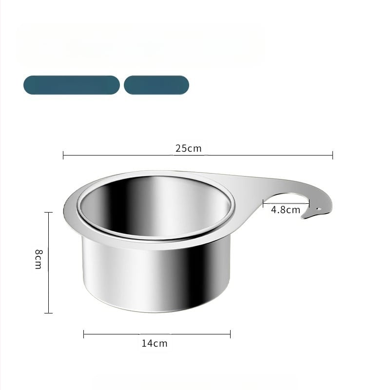 Nerūdijančio plieno pakabinamas nosusdinimo indas virtuvės plautuvei, su sausai–drėgniam atskyrimui ir daržovių plovimo filtrui