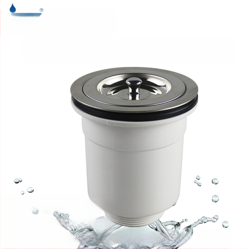 XK265 Αποχέτευση νεροχύτη κουζίνας – Τύπος κλουβί; Υλικά: PP και SUS304; Διπλής στρώσης κατασκευή από πλαστικό-χάλυβα; Διαμέτρει Ø110–114 mm