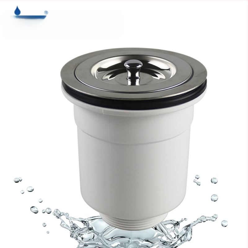 XK265 Αποχέτευση νεροχύτη κουζίνας – Τύπος κλουβί; Υλικά: PP και SUS304; Διπλής στρώσης κατασκευή από πλαστικό-χάλυβα; Διαμέτρει Ø110–114 mm