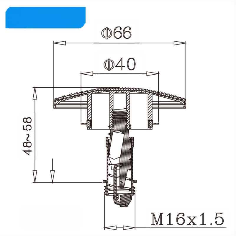 Pop-up poklopac za umivaonik, potpuno bakreni, kromirani, s velikom glavom, model QS641