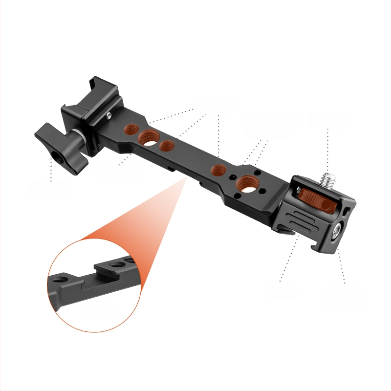 Sānu papildu turētājs gaismas, mikrofona un monitora priekš RS3 mini / RSC2 — TLB-027, alumīnija sakausējums, svars 82 g, saderīgs ar RS3 mini un RSC2, iepakojumā 1 gab.