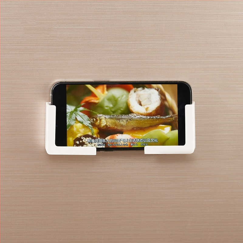 Magneetiline telefoni- ja tahvelarvuti hoidik seinale | Materjal: ABS + ketas | Kaasaegne minimalistlik stiil | Kasutuskohad: köök, laud, vannituba, elutuba