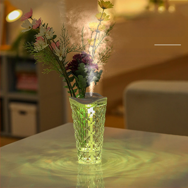 Stalo drėkintuvas vazos formos su USB maitinimu, 0,5–1 L talpa, 1 rūko išėjimas, 5 W galia