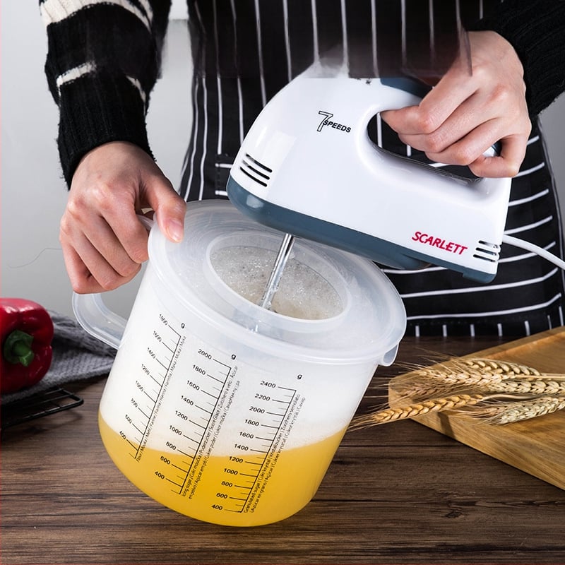 Hengjia PP plastikinis matavimo puodelis kepimui su dangteliu, anti-splash, graduotas, namų naudojimui, modernus minimalistinis dizainas