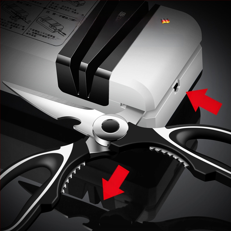 Bomans elektrinis žirklėms šlifuoklis, keturių skyrių šlifavimo akmuo su Emery