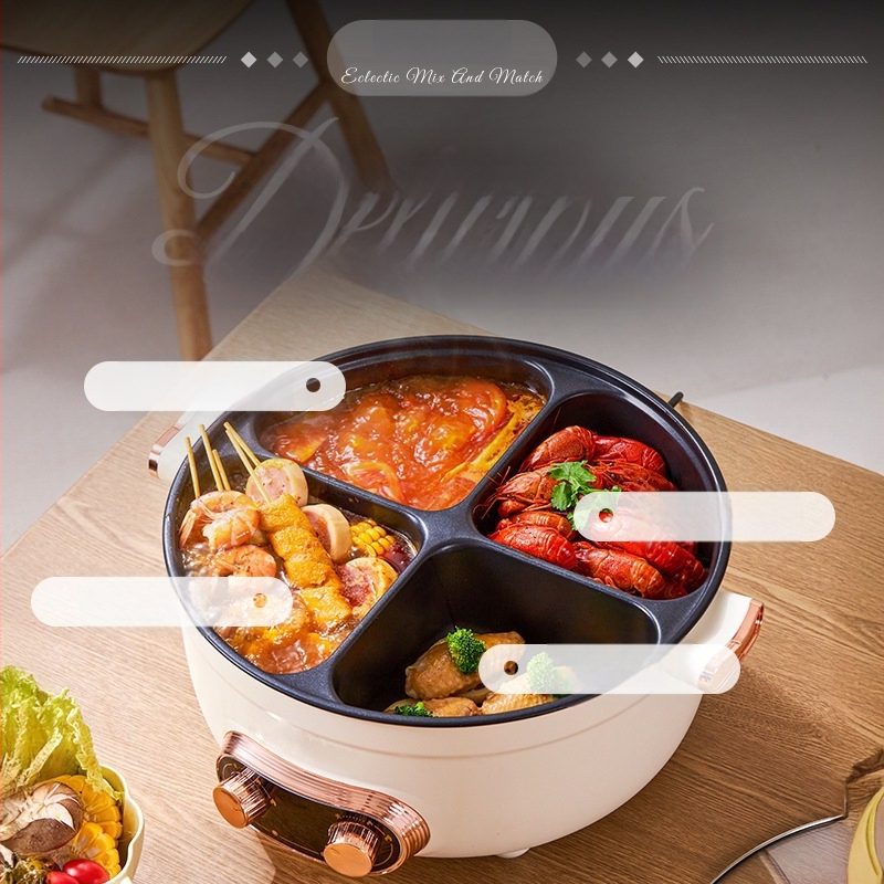 Cayga DYG-01 elektrinė karšto puodo su kepimo ir fritavimo funkcijomis, 1300W, 220V, 1L, aliuminio lydinys