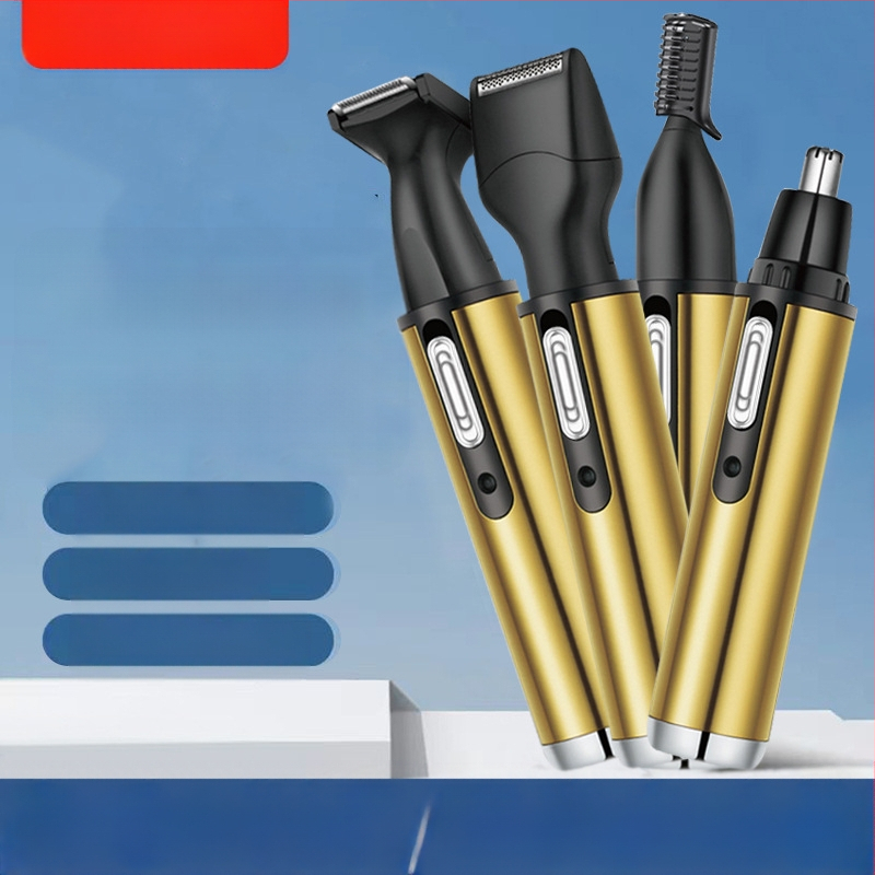 4-в-1 многофункционален тримър за носни косми и бръснач, неръждаема стомана, презареждаем модел, миеща се глава