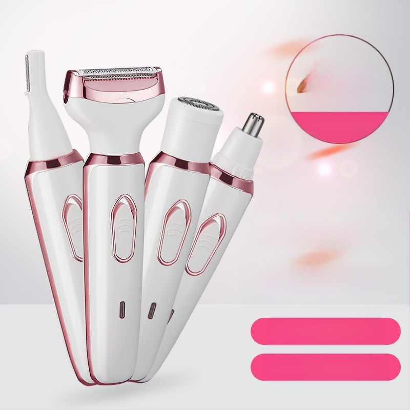 Trimer electric de îngrijire facială 4 în 1: îndepărtarea părului din nas, tăierea sprâncnelor și conturarea tâmplelor; reîncărcabil, 4 capete, lamă lavabilă, motor cu perii — model ZH-SN8866