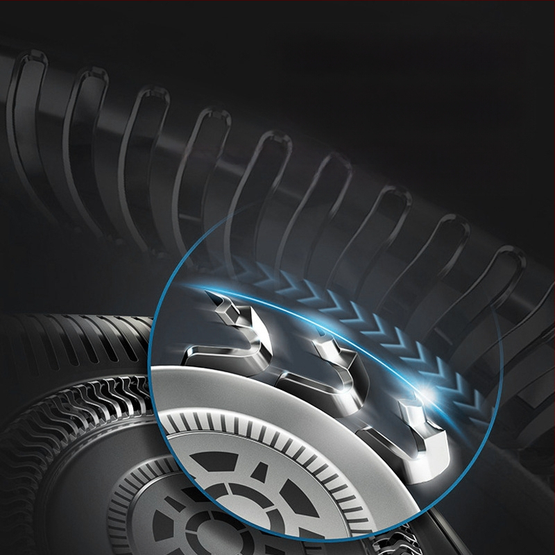 Mașină de ras electrică cu cap rotativ de 3 lame, motor fără perii, afișaj LED, autonomie de 30 de minute, putere maximă 3W