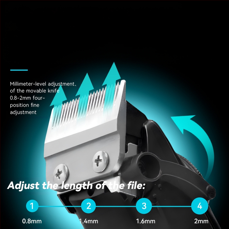 Elektrinis plaukų kirpimo mašinėlė KM-2279 su LCD ekranu, įmontuota baterija 500–800 mAh, veikimo laikas 1–3 val., nerūdijančio plieno peiliukai, atsparus vandeniui