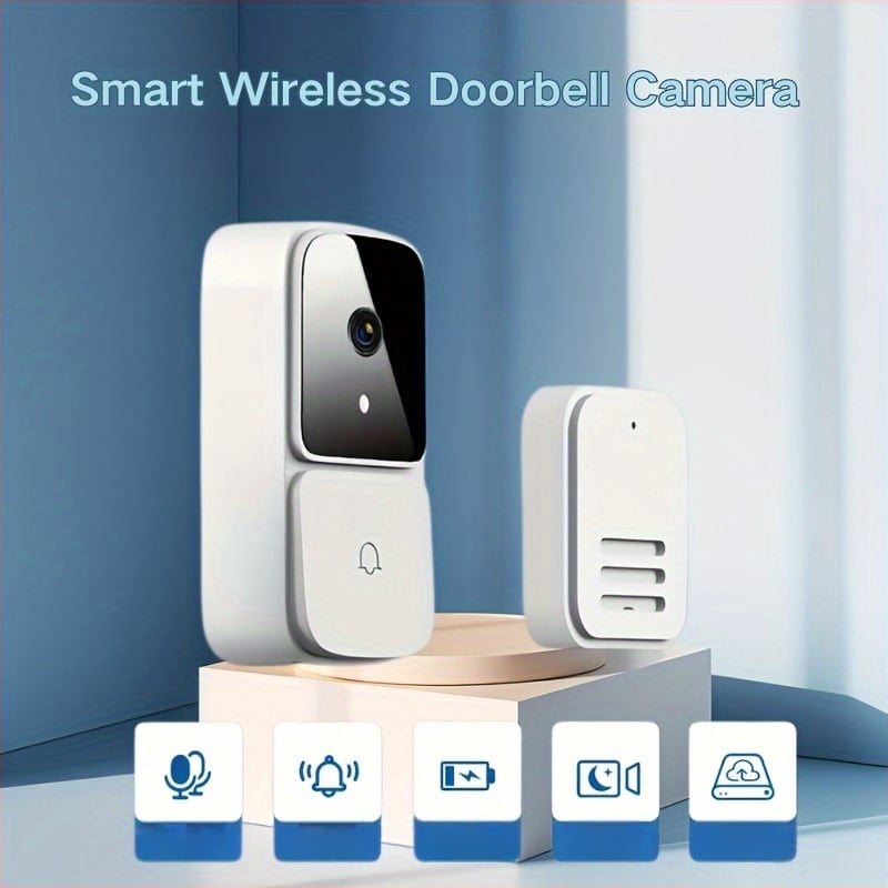 Modelis M8 Belaidė vaizdo durų skambutis su dviejų krypčių pokalbiu, WiFi ryšiu ir nuotoline saugumo kamera