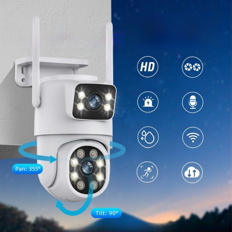 Išorinė PoE stebėjimo kamera su ONVIF – 1080p, 2 kanalai, naktinis matymas