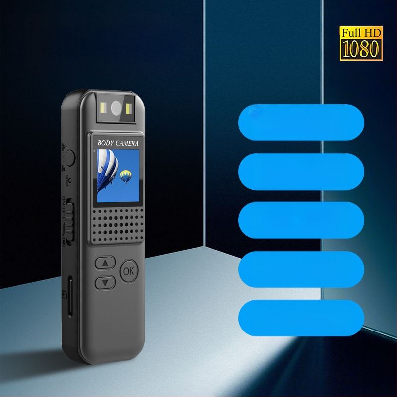 CS08 HD videorekorders ar magnētisko stiprinājumu un 0.85 collu LCD, 1080P, TF karte, 2MP sensors, 4–5 stundu darbības laiks