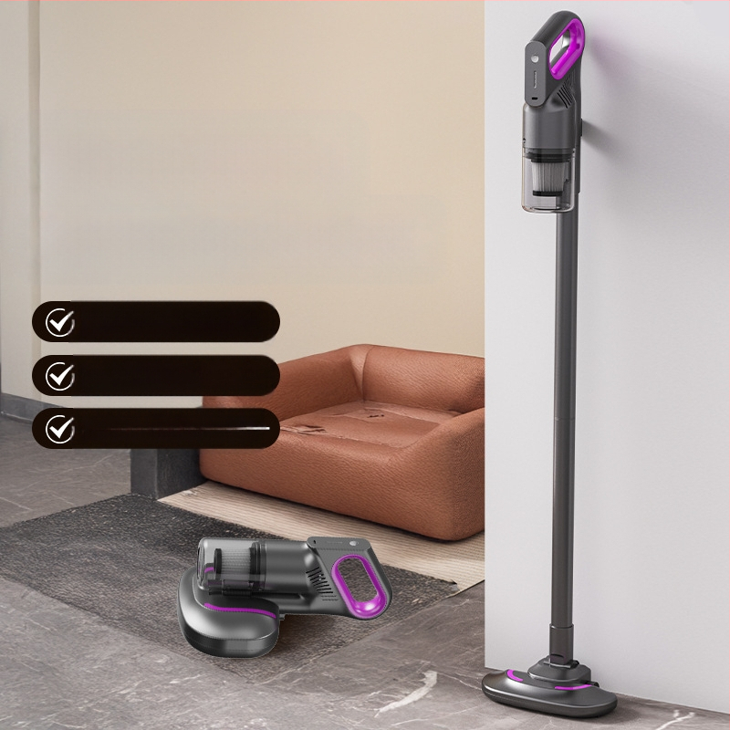 Ασύρματη χειρός ηλεκτρική σκούπα για υγρό και ξηρό καθάρισμα με κεφαλή αφαίρεσης ακάρεων — αναρρόφηση 3100–4000 Pa, 80W, θόρυβος ≤36 dB, ενσωματωμένη μπαταρία