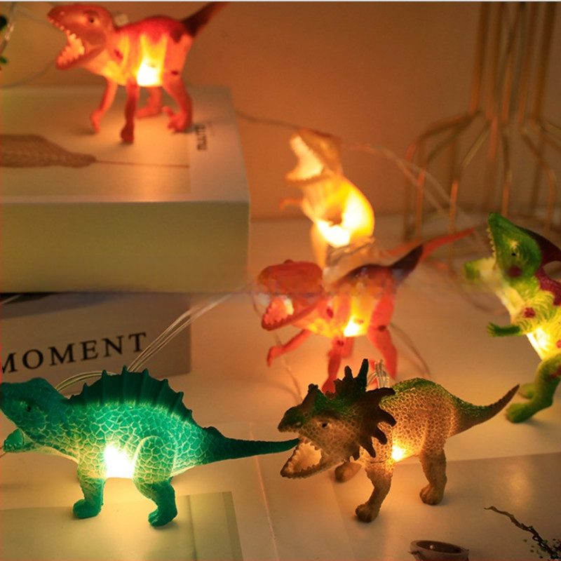 LED dinosaura formas gaismas virkne | 10/20/40 LED | IP44 aizsardzība | Bateriju kastīte barošana | Gaismas plūsma 3500 lm | Modelis: Dinozaurs