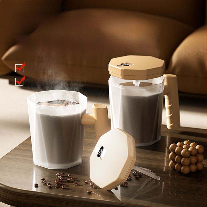 Elektrinė automatinė maišymo puodelis kafai, vieno mygtuko veikimas, maisto kokybės medžiaga, individualizuotas logotipas, svoris 167 g