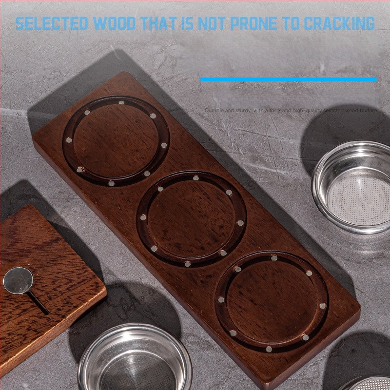 Medinis retro stiliaus magnetinis sieninis laikiklis kavos miltelių dubenėliams saugoti