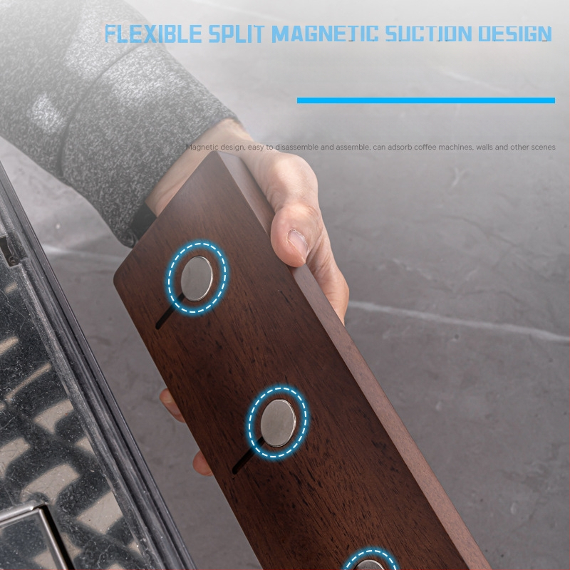 Medinis retro stiliaus magnetinis sieninis laikiklis kavos miltelių dubenėliams saugoti