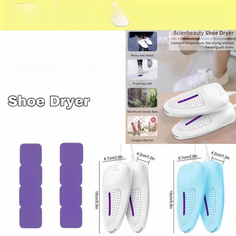 Batų džiovintuvas su dezodorizacija ir kvapų valymu, UV šviesa, batų šildytuvas ir drėgmės šalinimas, modelis 59, 220V, 10W, 50Hz