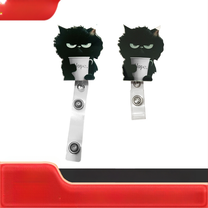 Акрилен медальон с карикатура – печат, материал: акрил, форма: карикатура, закопчалка: лесно издърпваща се