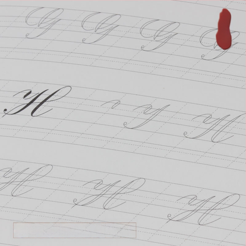 Anglų kaligrafija: praktikos sąsiuvinis su apvaliais brūkšniais, brūkšnių tvarka, pradedantiesiems, dekoratyvus šriftas, Yu Mowen