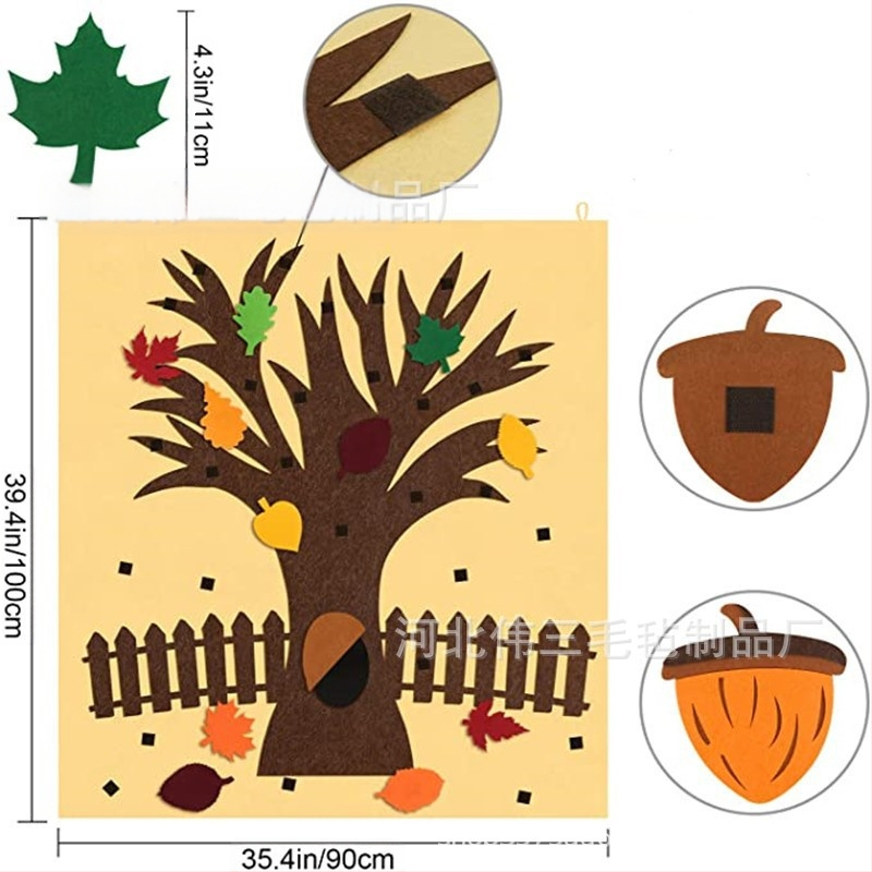 weisan felto klevų lapų dekoracija Padėkos dienai, 52 lapai, lipūs pakabukai