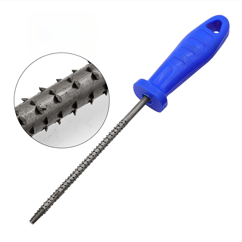 Σετ τριών αρχείων ξυλουργικής με λαβή — ατσάλινα αρχεία: ημικυκλικό, επίπεδο και στρογγυλό